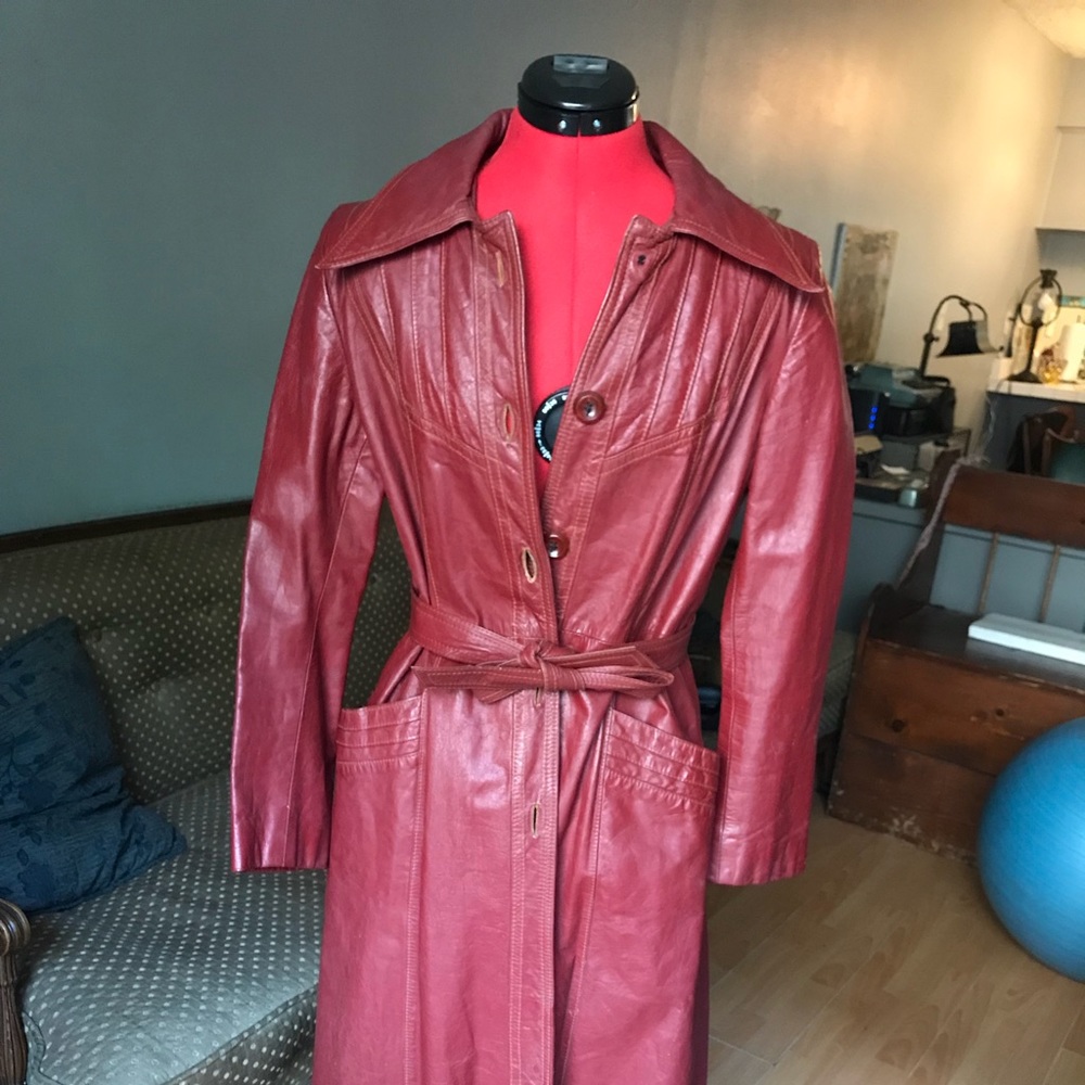 Vintage leather trench coat